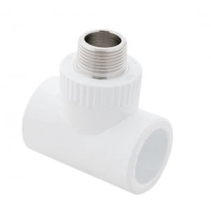 Тройник PP-R комбинированный белый НР Дн 25x3/4
