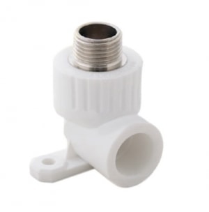 Угольник PP-R комбинированный белый НР Дн 25x1/2