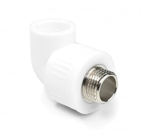 Угольник PP-R комбинированный белый НР Дн 32x1/2