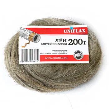 Лён сантехнический 200 г в косе UNIFLAX (светлый)